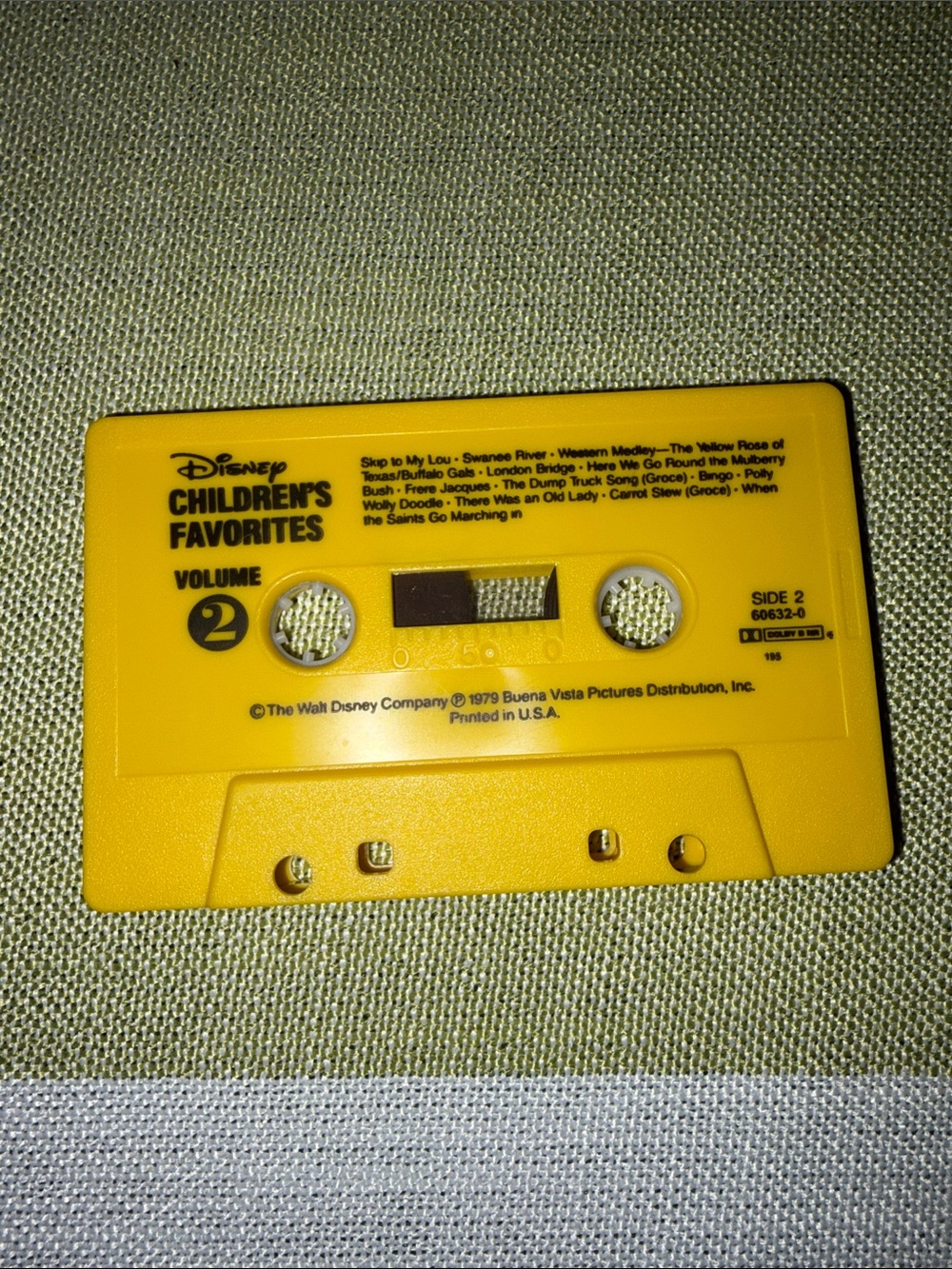 Vintage Disney Yellow Children's Favorites Volume 2 Cassette Tape
